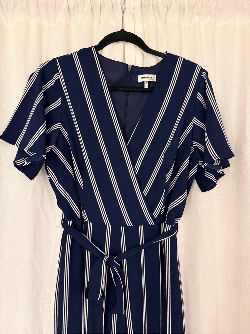 Navy striped jumpsuit